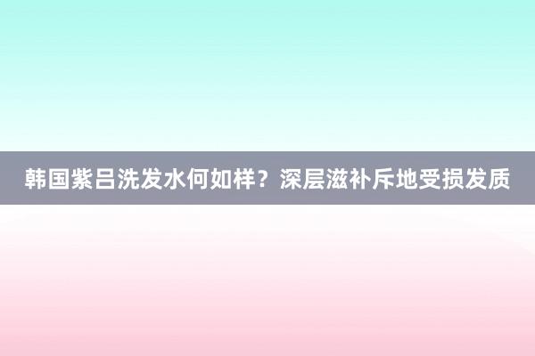 韩国紫吕洗发水何如样？深层滋补斥地受损发质