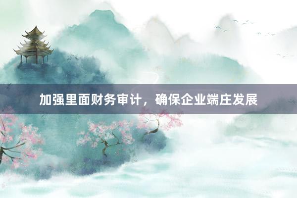 加强里面财务审计，确保企业端庄发展